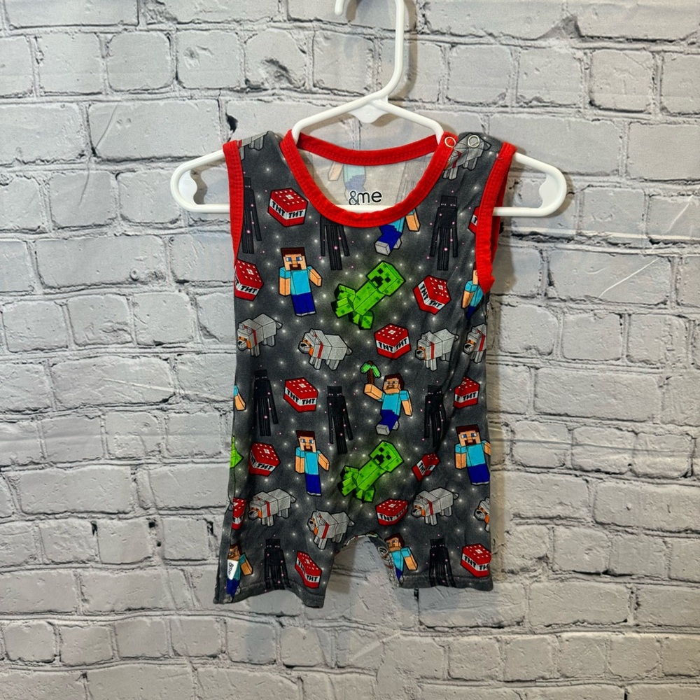 &Me Bamboo Minecraft Bamboo Sleeveless Shortie Romper